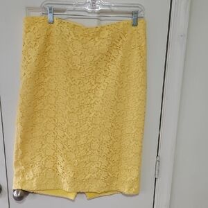 Talbots Yellow Knee-Length Pencil Skirt Cocktail